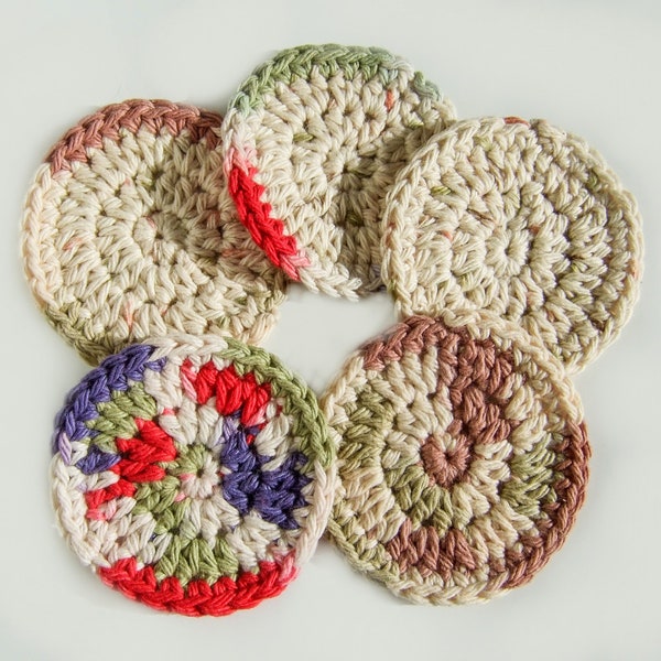 Makeup Remover Pads Facial Rounds Set of 5 Cotton Rounds Reusable Facial Rounds Natural color Facial Pads