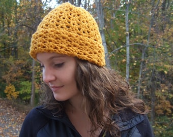 Crochet hat women Beanie hat women Hat for women Slouchy hat Mustard yellow hat