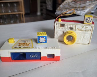 Vintage Fisher-Price Toy Camera Lot of 2 | Movie Viewer & Pretend Camera | Well-Loved Retro Toys