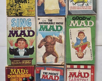 Vintage MAD Magazine Paperback Lot of 9 | Don Martin, Al Jaffee | Reading Copies