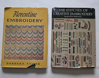 Vintage Embroidery Book Bundle | Creative & Florentine Embroidery | 2 Used Books