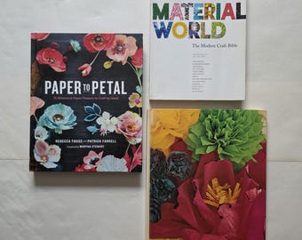 Creative Craft Book Bundle | Paper Flowers, Mixed Media & Family Crafts | 3 Used Books