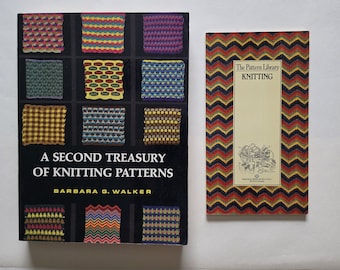 Vintage Knitting Book Bundle | Barbara G. Walker Pattern Treasury & Pattern Library | 2 Used Books