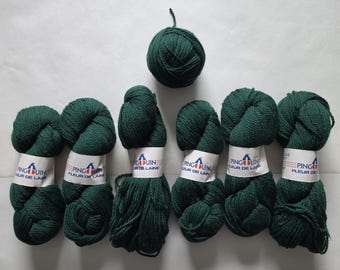Vintage Wool Yarn Lot Pingouin Fleur de Laine | 6 Matching Skeins + | Same Dye Lot