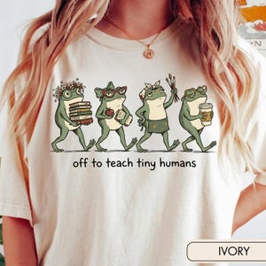 Comfort Colors Frog Teacher Shirt | Off to Teach Tiny Humans | Back to School Tee