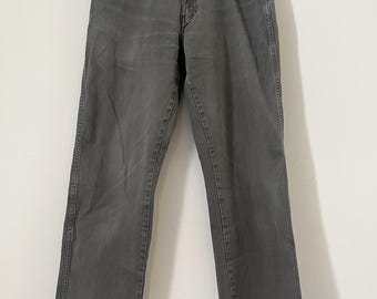 Jeans Wrangler da uomo, lavaggio grigio, vestibilità skinny, taglia 33W x 34L, grado B #07