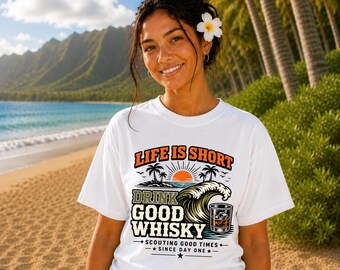 Comfort Colors® Whiskey Shirt, Life Is Short Drink Good Whiskey Tee, Bourbon Lover Gift, Funny Drinking Shirt, Vintage Tee