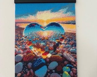 Lake, Heart Diamond Painting with Frame