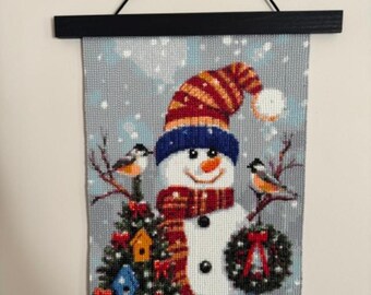 Snowman, Christmas Tree, Wreath, Birds, Bird Houses Diamond Painting with Frame