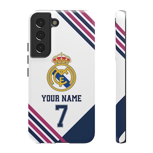 Funda personalizada para teléfono del Real Madrid - Estilo camiseta, funda personalizada para iPhone y Samsung, regalo para él, regalo deportivo imagen 18