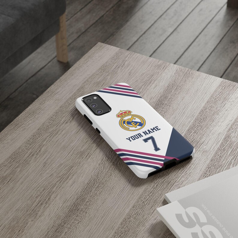 Funda personalizada para teléfono del Real Madrid - Estilo camiseta, funda personalizada para iPhone y Samsung, regalo para él, regalo deportivo imagen 15