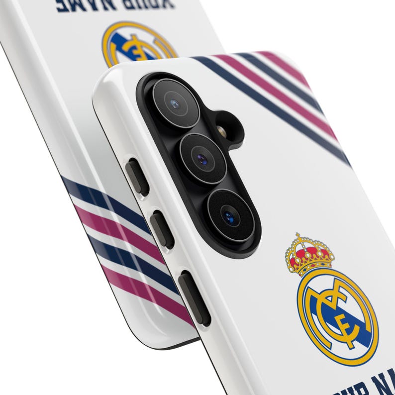 Funda personalizada para teléfono del Real Madrid - Estilo camiseta, funda personalizada para iPhone y Samsung, regalo para él, regalo deportivo imagen 3