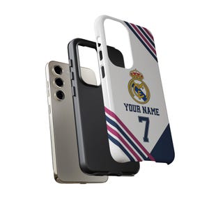 Funda personalizada para teléfono del Real Madrid - Estilo camiseta, funda personalizada para iPhone y Samsung, regalo para él, regalo deportivo imagen 20