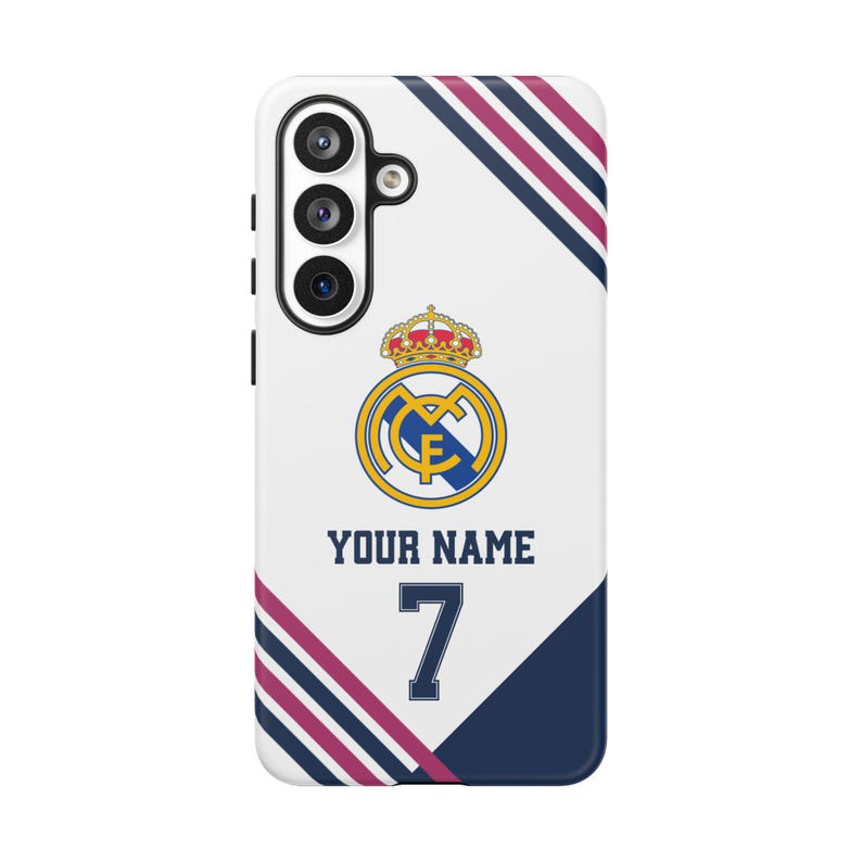 Funda personalizada para teléfono del Real Madrid - Estilo camiseta, funda personalizada para iPhone y Samsung, regalo para él, regalo deportivo imagen 4
