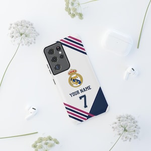 Funda personalizada para teléfono del Real Madrid - Estilo camiseta, funda personalizada para iPhone y Samsung, regalo para él, regalo deportivo imagen 13