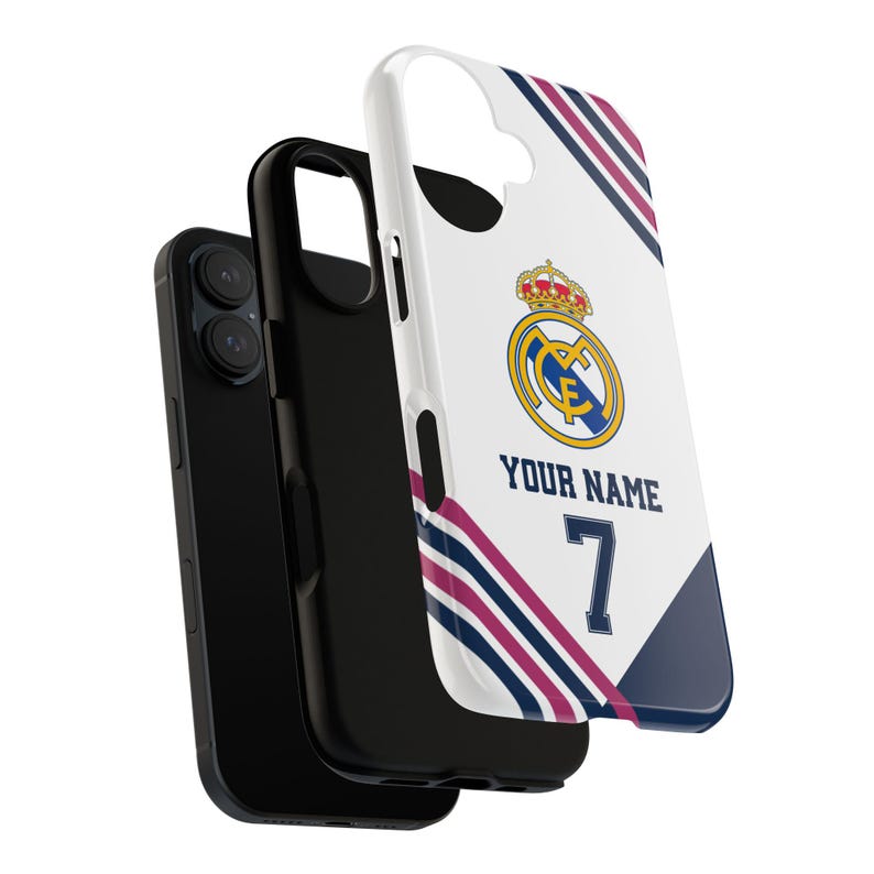 Funda personalizada para teléfono del Real Madrid - Estilo camiseta, funda personalizada para iPhone y Samsung, regalo para él, regalo deportivo imagen 9