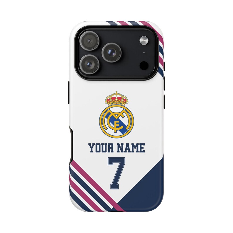 Funda personalizada para teléfono del Real Madrid - Estilo camiseta, funda personalizada para iPhone y Samsung, regalo para él, regalo deportivo imagen 7