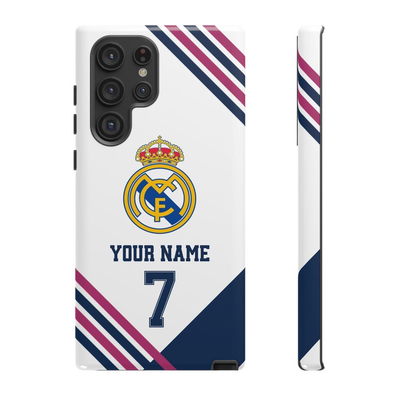 Funda personalizada para teléfono del Real Madrid - Estilo camiseta, funda personalizada para iPhone y Samsung, regalo para él, regalo deportivo imagen 19