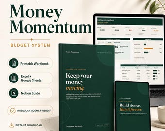Budget Planner System | Excel Google Sheets Tracker | Printable Workbook | Irregular Income