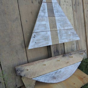 Sailboat Key Rack Boat Sailing Entryway Hooks Nautical Home Decor White Natural Wood