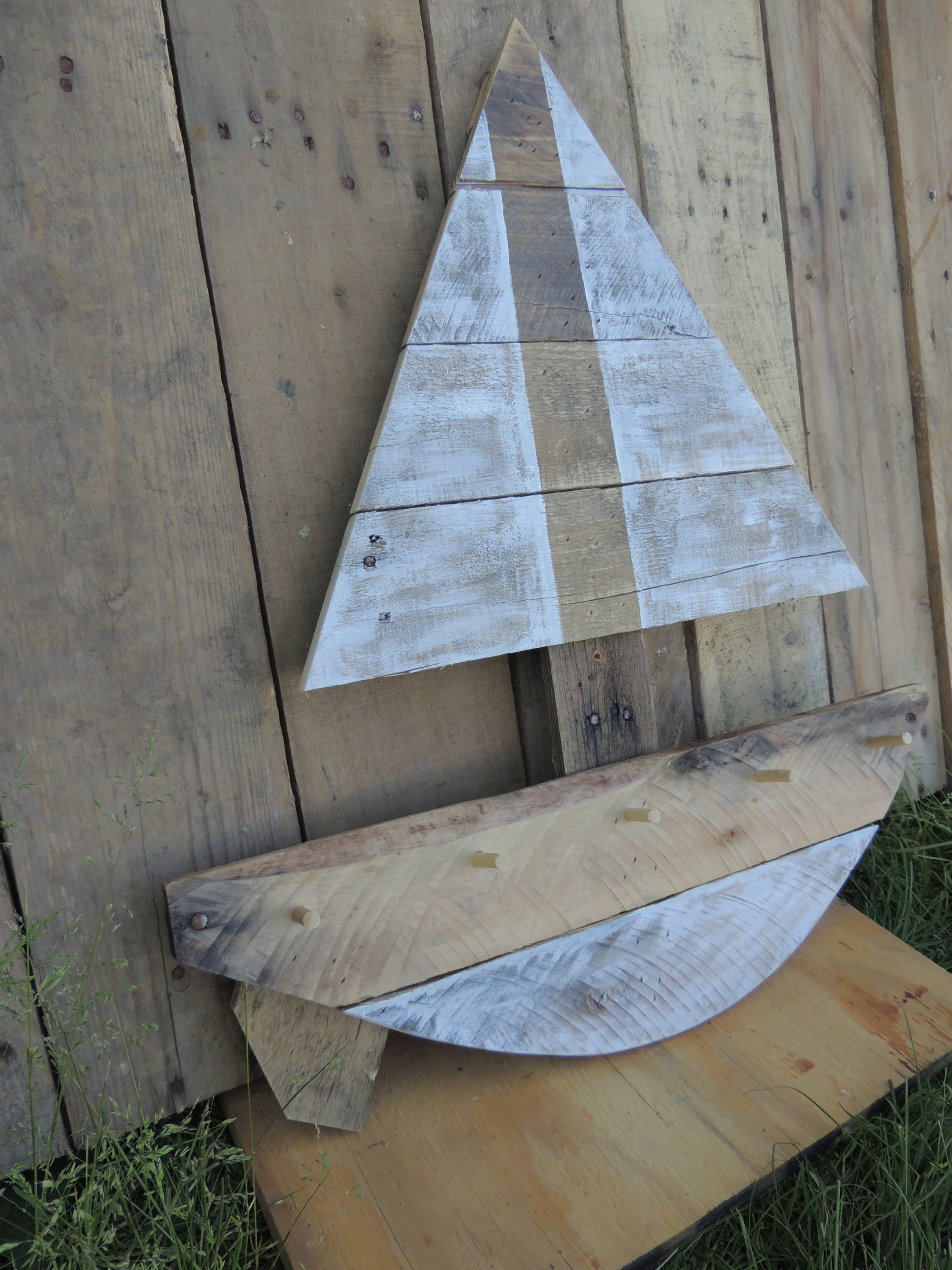 Sailboat Key Rack Boat Sailing Entryway Hooks Nautical Home Decor White