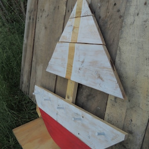 Sailboat Key Rack Boat Sailing Entryway Hooks Nautical Home Decor