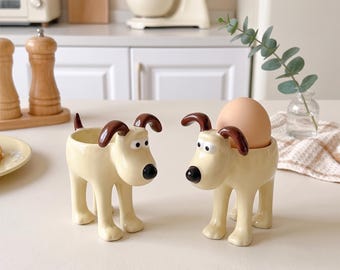 Keramik-Eierbecher in Hundeform, Eierhalter aus Porzellan mit Welpenmotiv, niedliche Tier-Schmuckschale, trendige Küchendekoration, Geschenk für Sie/Ihn, Geschenk für Hundeliebhaber