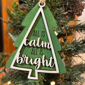 All is calm all is bright ornament laser cut file