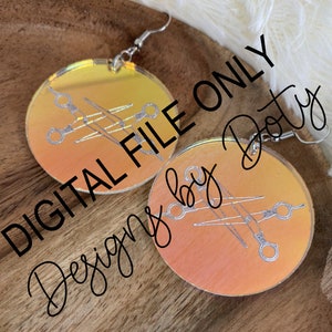 Scissors scissoring earring cut file Glowforge ready SVG