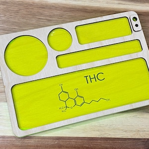 DIGITAL FILE ONLY marijuana rolling tray thc molecule laser cut file Svg
