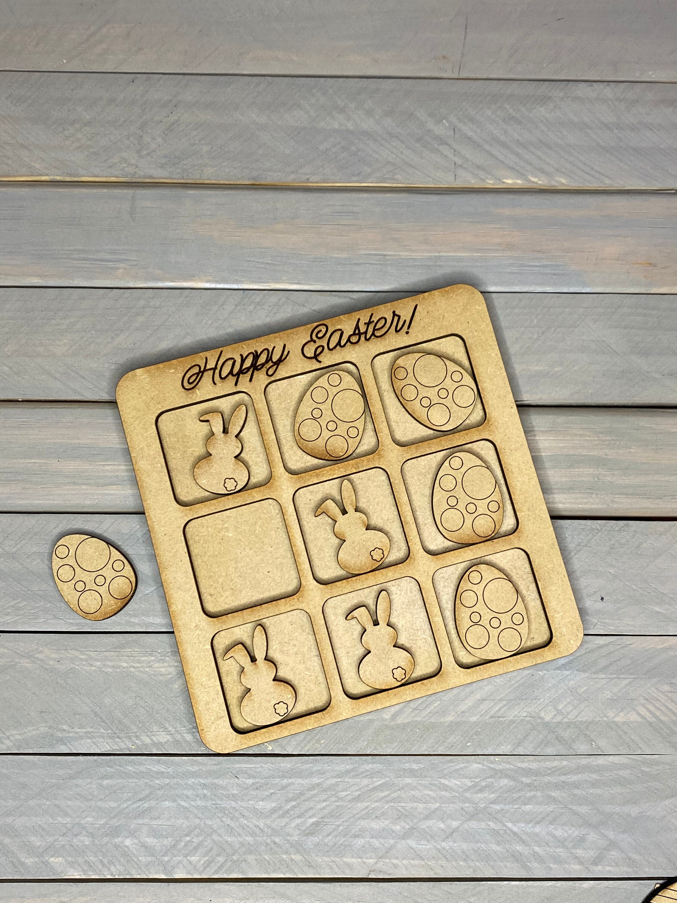 DIGITAL FILE ONLY Easter Tic Tac Toe and Memory Game Laser Cut | Etsy