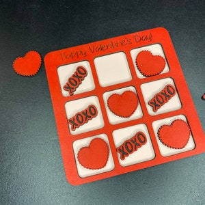 DIGITAL FILE ONLY Valentine’s Day tic tac toe and memory game laser cut file Svg