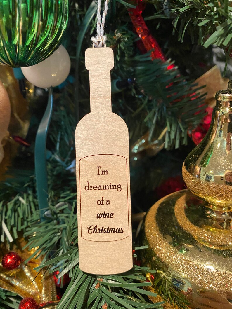 Wine ornament laser cut file Etsy