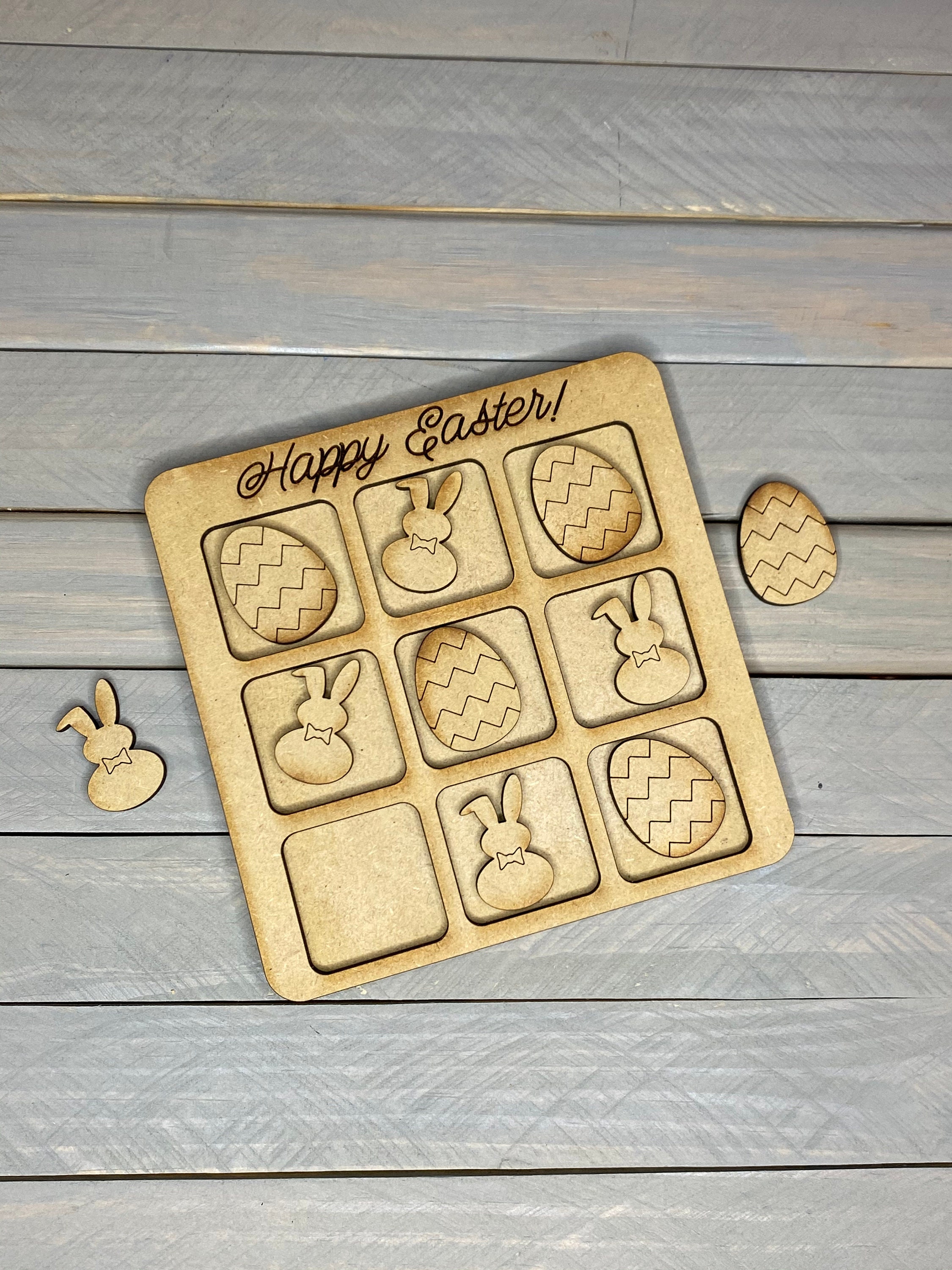 DIGITAL FILE ONLY Easter Tic Tac Toe and Memory Game Laser Cut | Etsy