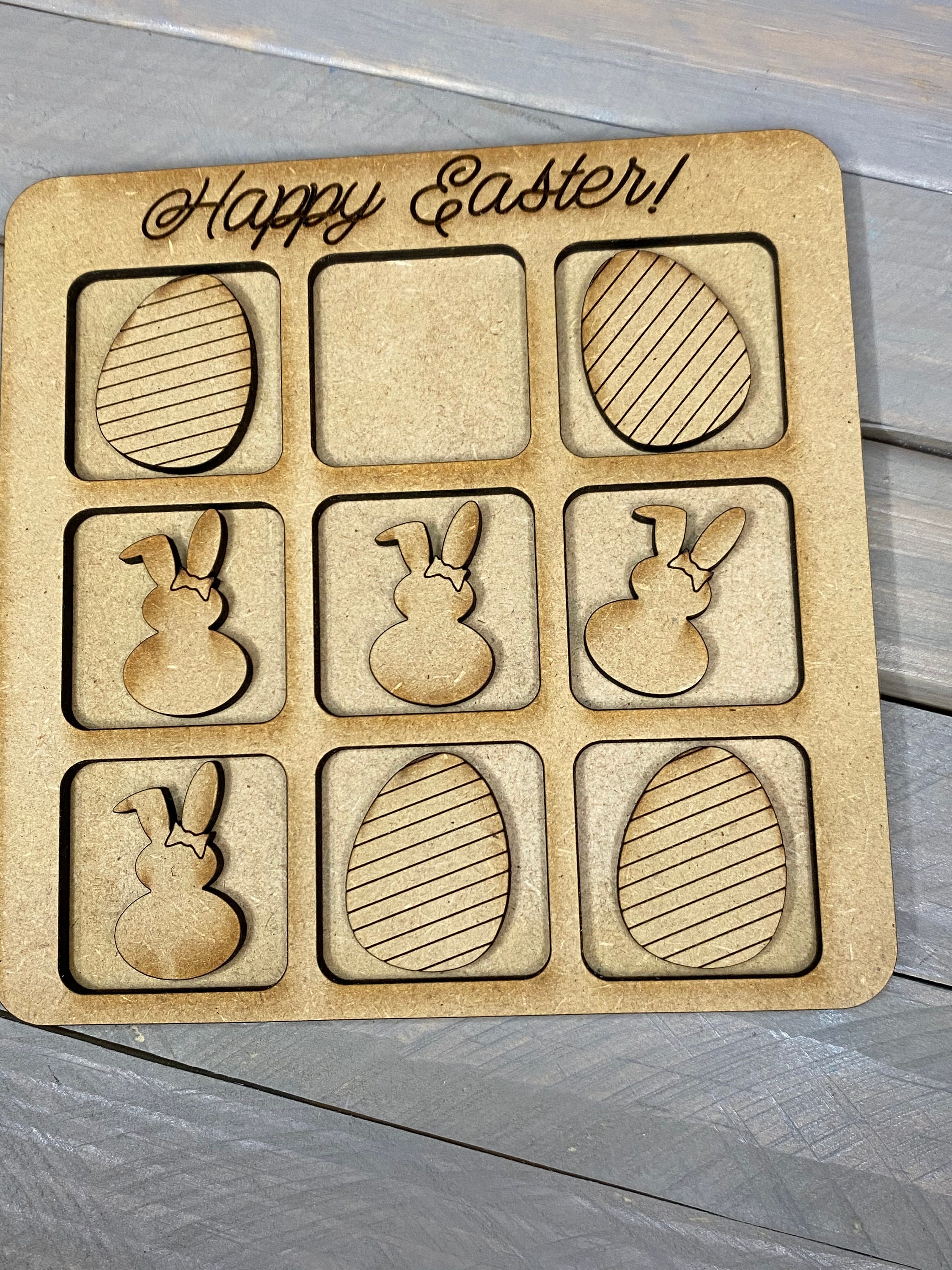 DIGITAL FILE ONLY Easter Tic Tac Toe and Memory Game Laser Cut | Etsy