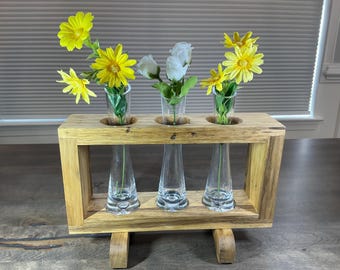 Floral vase stand I African Black Limba I Exotic hardwood I Bud vase stand I Floral arrangement I Boho Decor I Home decorating I Gifting