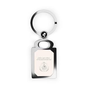 Vintage Botanical Illustration Rectangle Photo Keyring | Personalized Photo Keychain