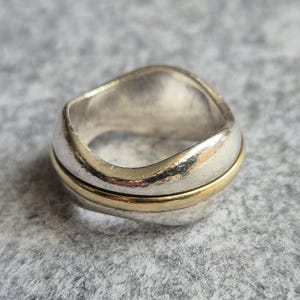 Georg Jensen Vintage Sterling Silver + Gold Ring Regitze Overgaard #313