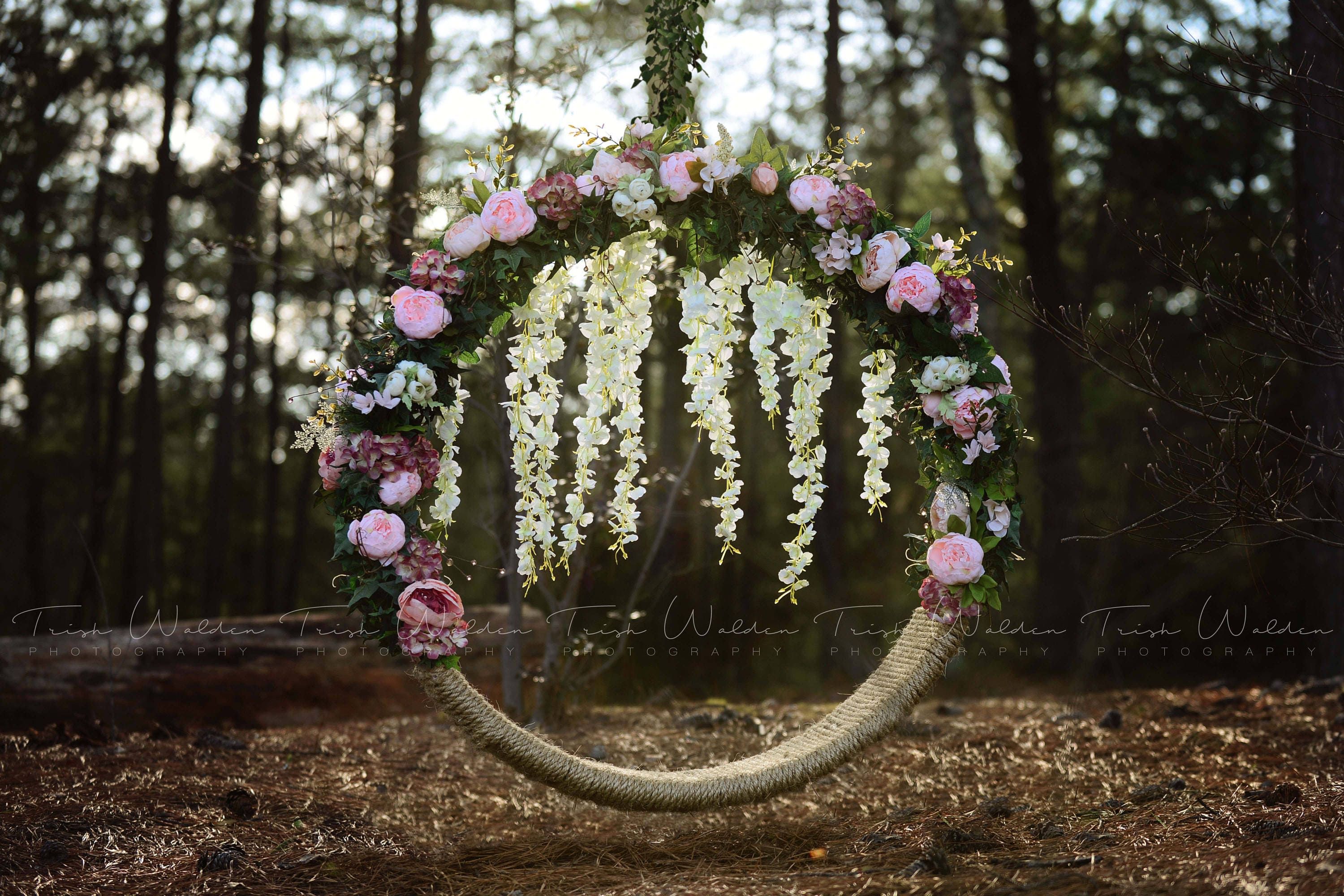 Floral Hoop Swing Digital Backdrop Etsy