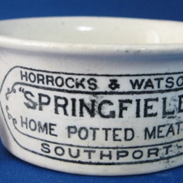 Antique English Crock Horrocks And Watson Potted Meat Mid Victorian Era