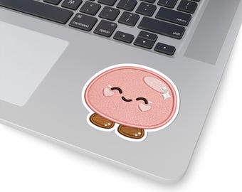 Zachte Mochi Sticker, Roze Japanse Voedsel Vinyl Sticker, Figuur Sticker