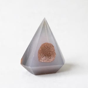 Druzy agaat diamant, ruw kristal exemplaar | 130 gr | 7 cm