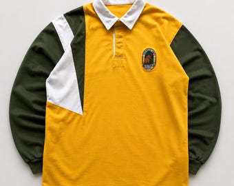 イエロー オーストラリア ワラビーズ 90年代 ヴィンテージ ラグビージャージ 長袖 ラグビーシャツ レトロ スポーツウェア オーバーサイズ