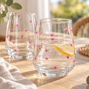 Wasserglas bunt