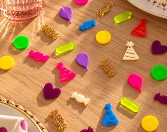 Konfetti Geburtstag aus Acryl – Buntes Tischkonfetti für Party & Feier