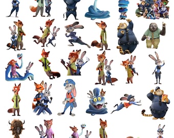 Zootopia 2 Clipart PNG, Zootopia 2 Layered Svg, Zootopia 2 Digital Paper, Zootopia 2 Alphabet PNG, Zootopia 2 Cartoon Sublimation Png