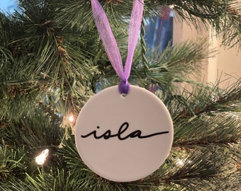 custom name Christmas ornament, personalized ceramic ornament, ornament for christmas tree, holiday gift, custom gift