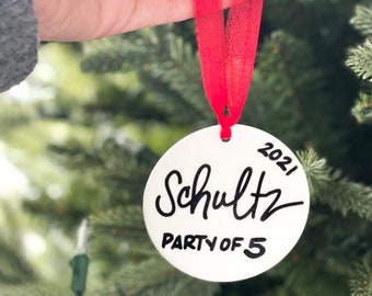 custom family Christmas ornament, personalized ceramic ornament, ornament for christmas tree, holiday gift, custom gift