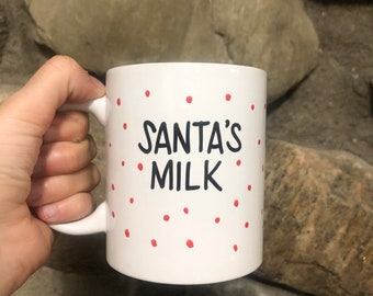 Santa's Milk Mug, Personalized kid mug, Child size mug, hot cocoa mug, mug for kids, ceramic mug, 11 oz muG