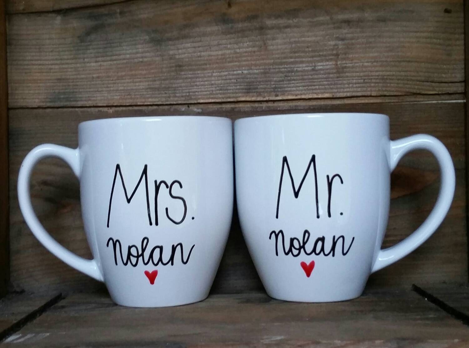 His and hers mugs, wedding mugs, mr. And mrs. Mugs, engagement mugs, …